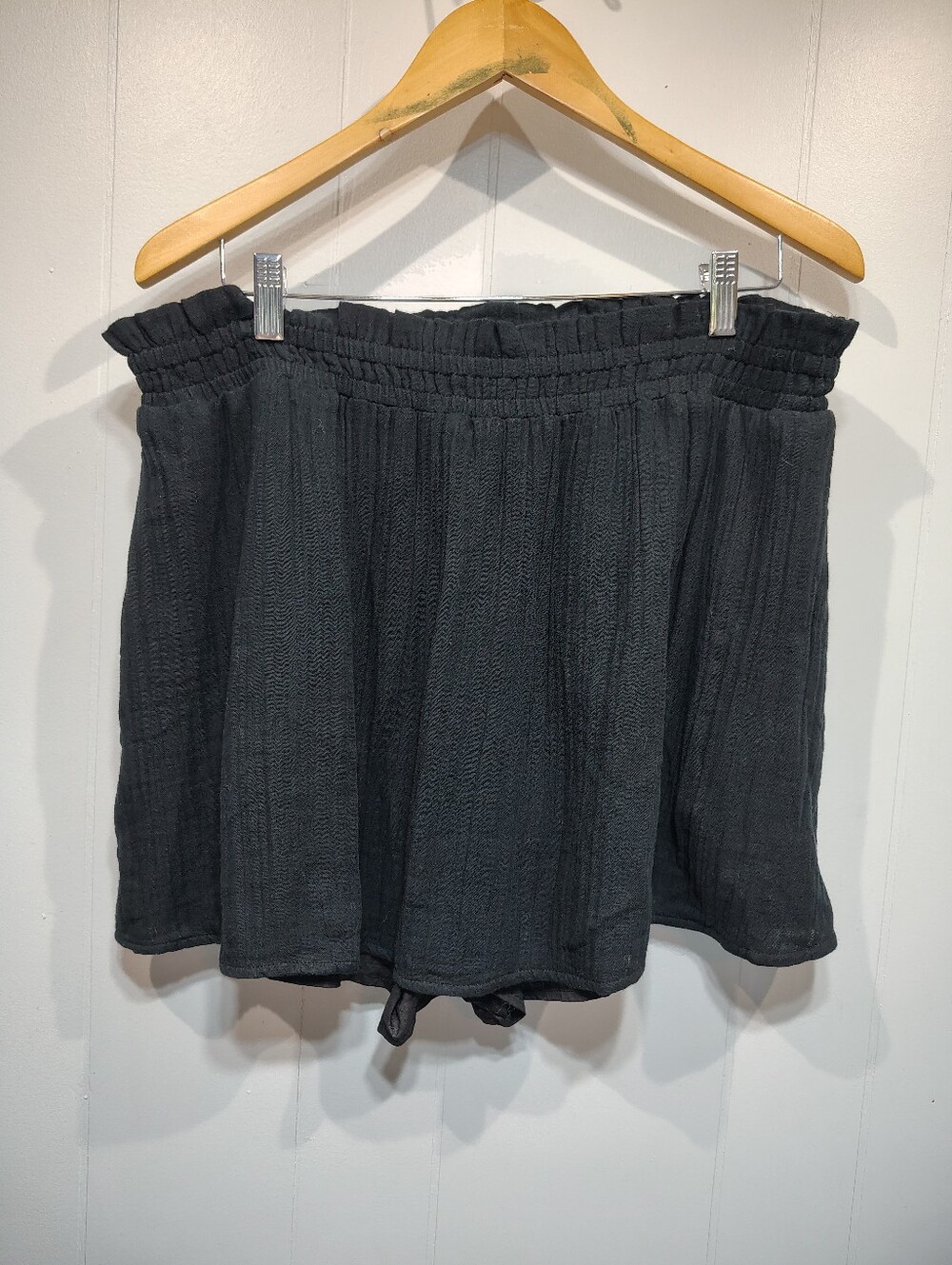 Old Navy Cotton Crinkle Gauze Ruffle Mini Skort Black Size Large